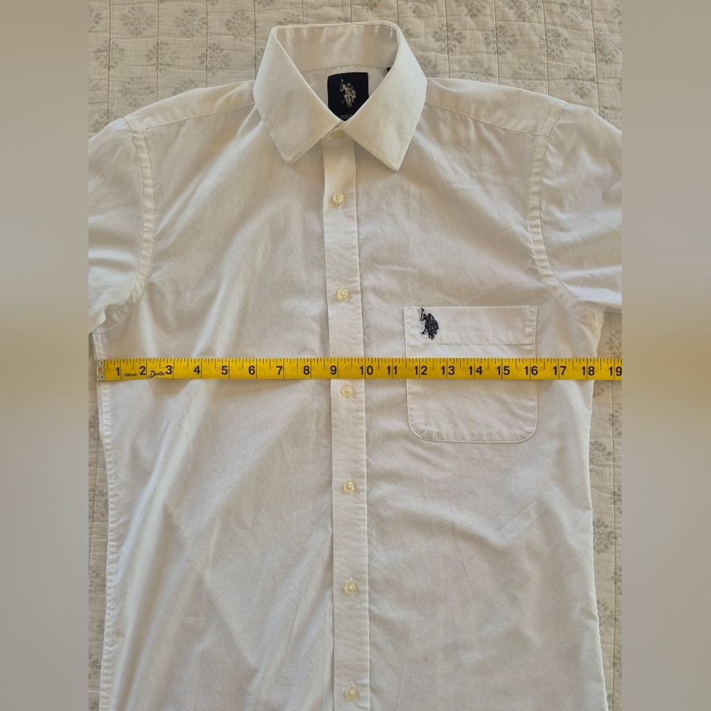 U.S. Polo Assn. White Slim Fit Dress Shirt for Men - Picture 9 of 11
